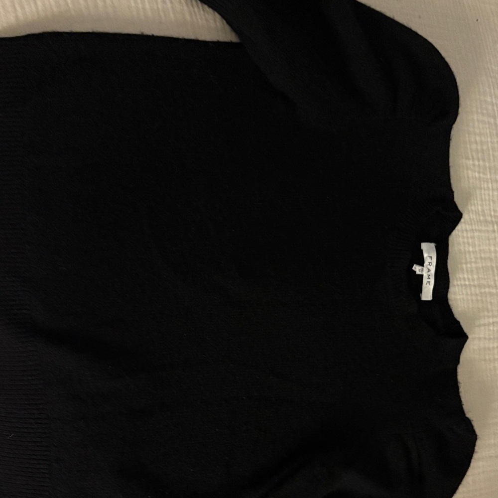 Frame Ruched Puff Sleeve Cashmere Sweater